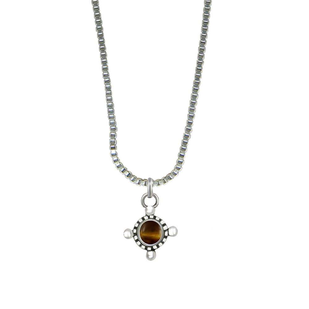 Sterling Silver Little Tiger Eye Pendant Necklace